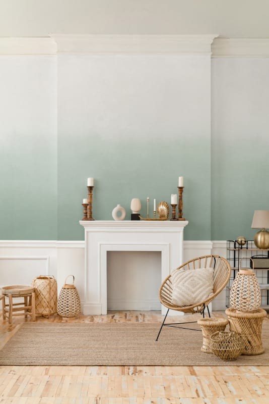Hovia OM0039GR04W Root Green - mural z efektem gradientu
