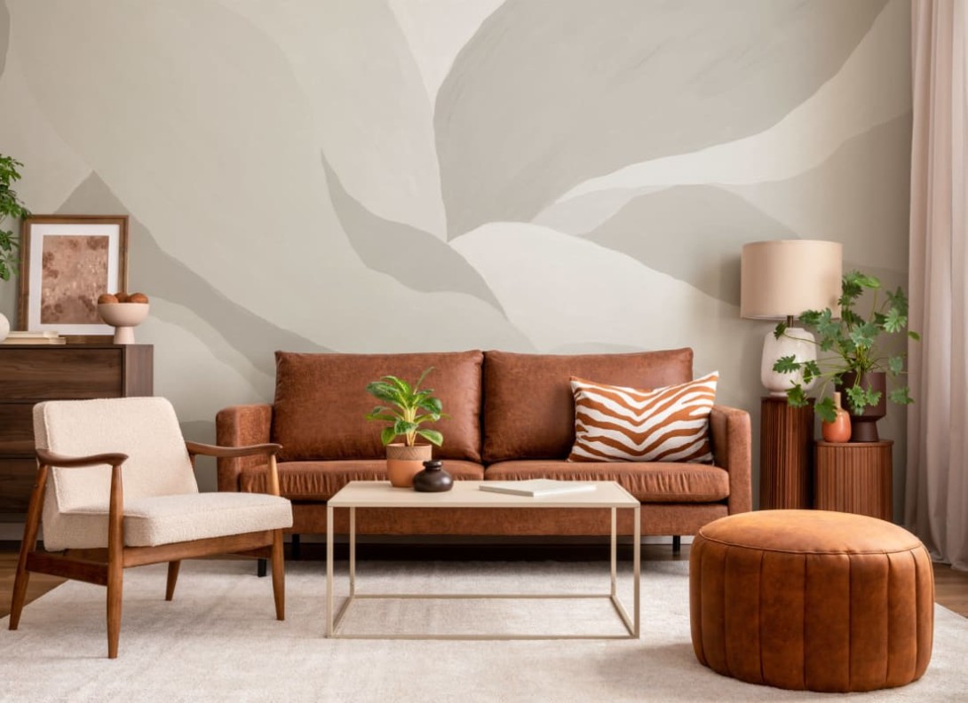 Hovia AB0267NE04W Flow Beige - mural w abstrakcyjny wzór