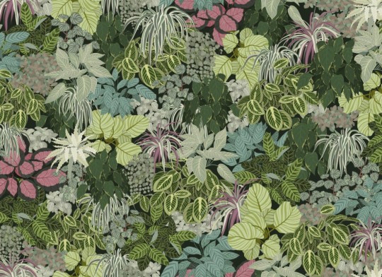 Hovia TR0045GR03W Eden - mural w liście