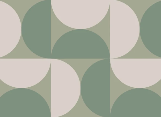 Hovia GE0165GR40W Aalto Green - mural w geometryczny wzór retro