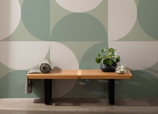 Hovia GE0165GR40W Aalto Green - mural w geometryczny wzór retro