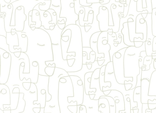 Hovia AB0031GR03W Doodle Sage - mural w abstrakcyjne twarze