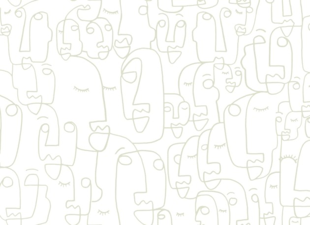 Hovia AB0031GR03W Doodle Sage - mural w abstrakcyjne twarze