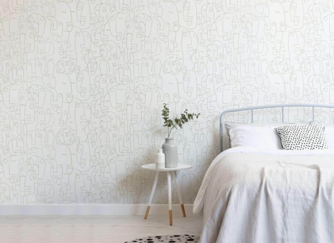 Hovia AB0031GR03W Doodle Sage - mural w abstrakcyjne twarze