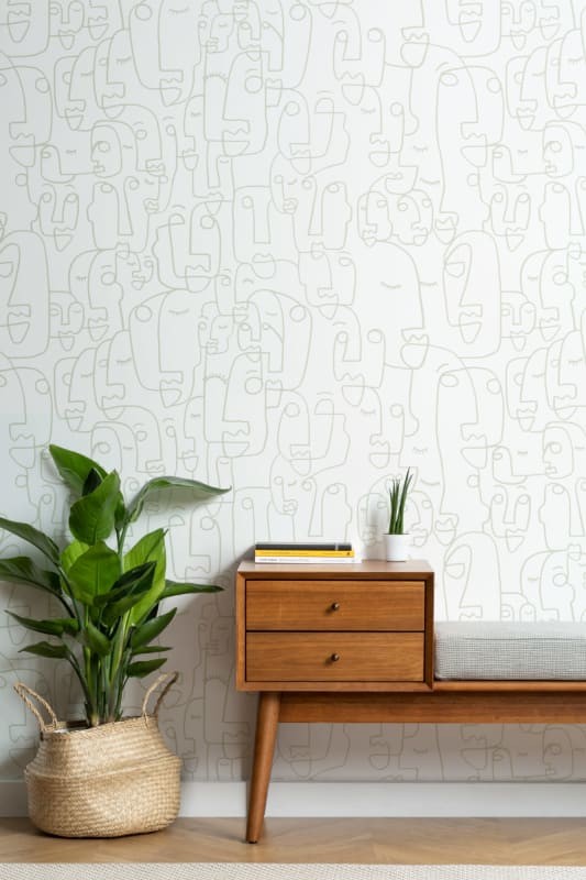 Hovia AB0031GR03W Doodle Sage - mural w abstrakcyjne twarze