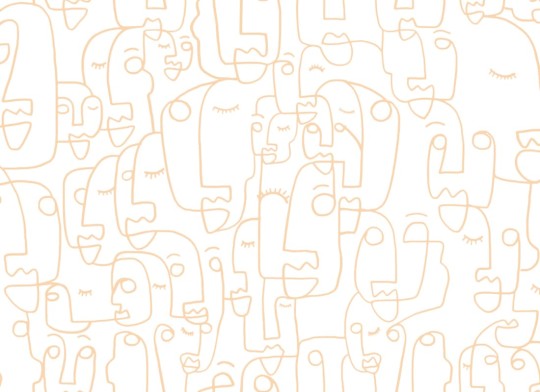 Hovia AB0036NE03W Doodle Nude - mural w abstrakcyjne twarze