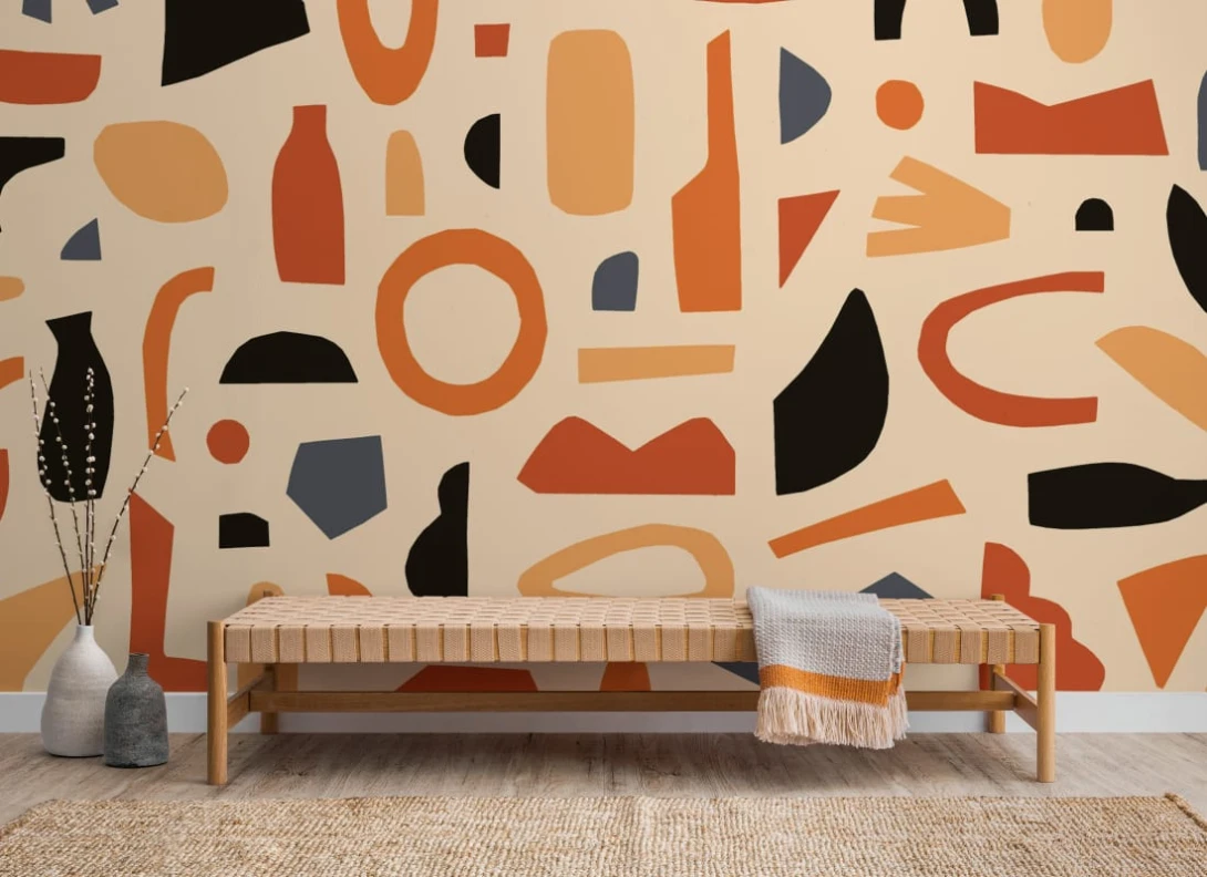 Hovia AB0011OR03W Forme Orange - mural w abstrakcyjny wzór