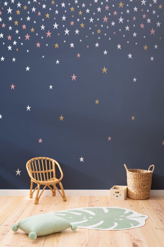 Hovia NS0006BU02W Star Fall Blue - mural dla dzieci w gwiazdy