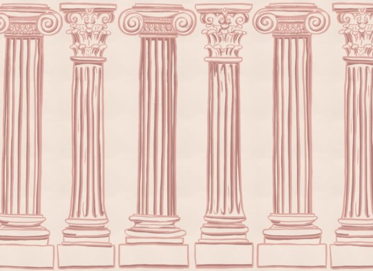Hovia AC0001PI03W Agora Pink - mural w greckie kolumny