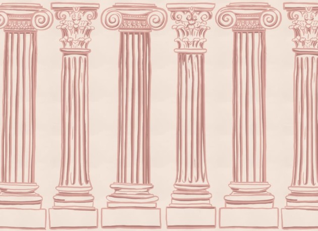 Hovia AC0001PI03W Agora Pink - mural w greckie kolumny