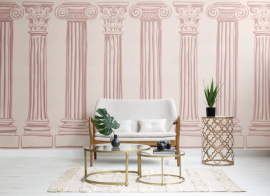 Hovia AC0001PI03W Agora Pink - mural w greckie kolumny