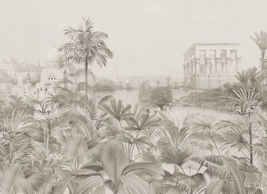 Hovia TR0073NE04W Valley of Palms Greige - mural w egzotyczny krajobraz
