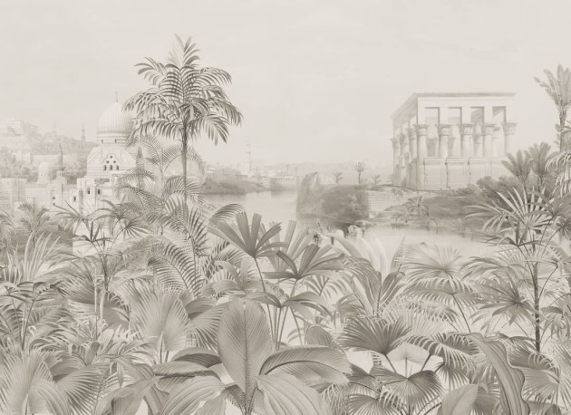Hovia TR0073NE04W Valley of Palms Greige - mural w egzotyczny krajobraz