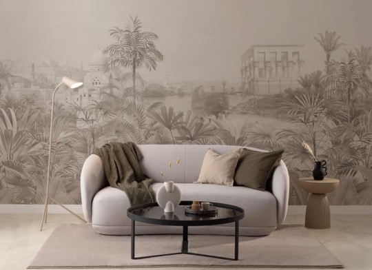 Hovia TR0073NE04W Valley of Palms Greige - mural w egzotyczny krajobraz