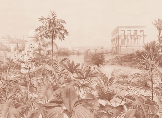 Hovia TR0074OR04W Valley of Palms Peach - mural w egzotyczny krajobraz