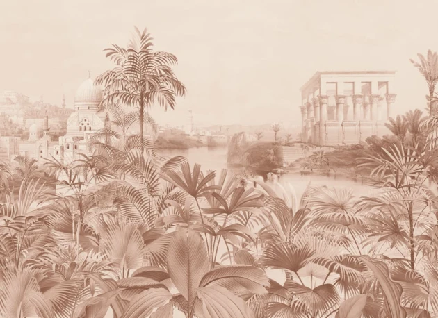 Hovia TR0074OR04W Valley of Palms Peach - mural w egzotyczny krajobraz