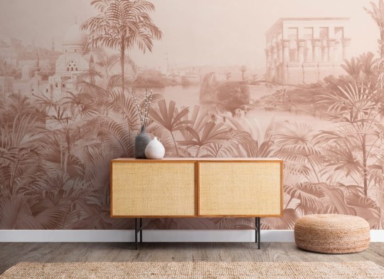 Hovia TR0074OR04W Valley of Palms Peach - mural w egzotyczny krajobraz