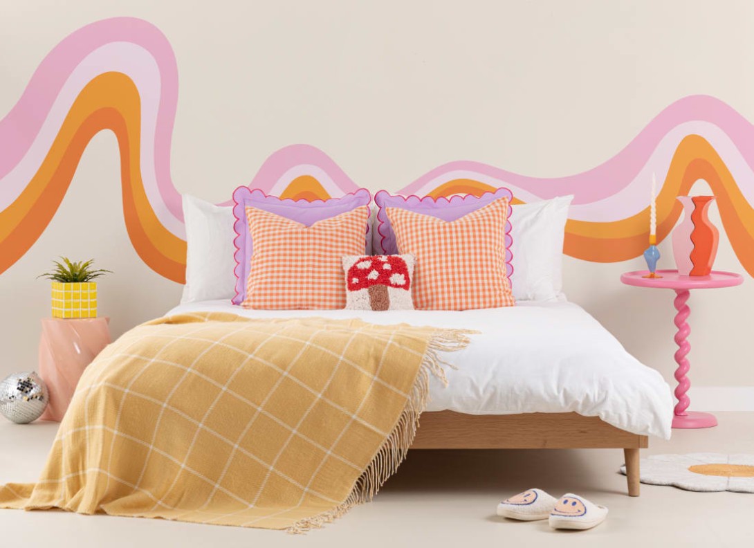 Hovia CO0009OR06W Groove Bright - mural w retro fale