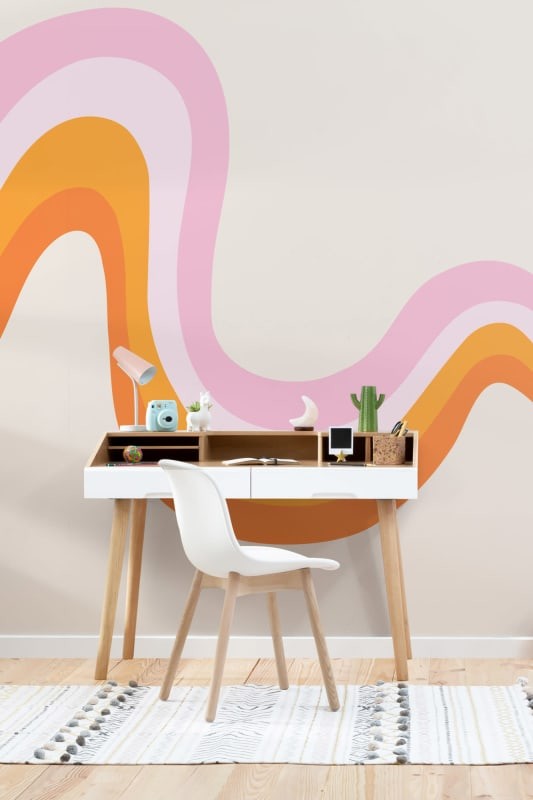 Hovia CO0009OR06W Groove Bright - mural w retro fale