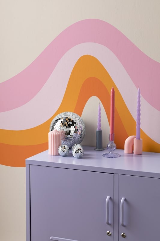 Hovia CO0009OR06W Groove Bright - mural w retro fale