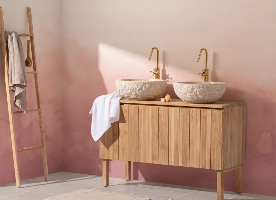 Hovia OM0032PI04W Rise Pink - mural w akwarelowe ombre