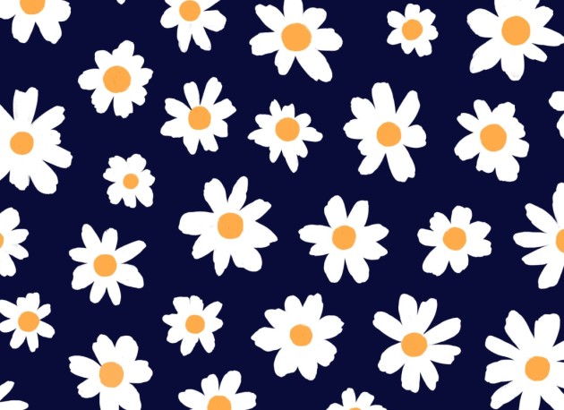 Hovia FL0084BU03W Daisy Blue - mural dziecięcy w stokrotki