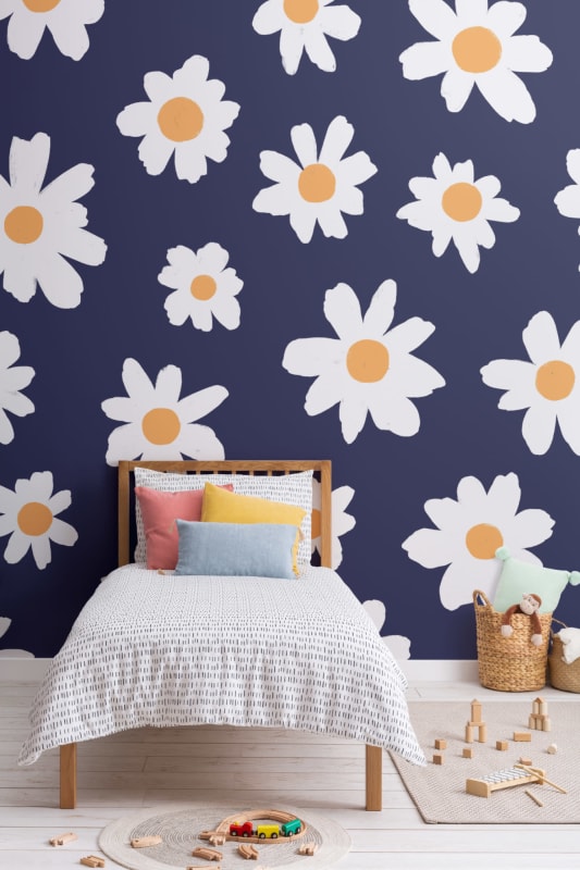 Hovia FL0084BU03W Daisy Blue - mural dziecięcy w stokrotki