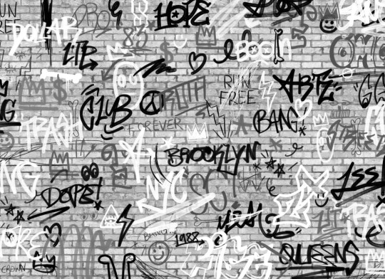 Hovia GR0036BG03W Queens - mural imitujący ceglaną ścianę w graffiti