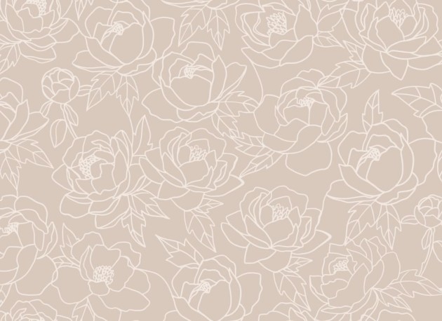 Hovia FL0094NE03W Peony Neutral - mural w minimalistyczne piwonie