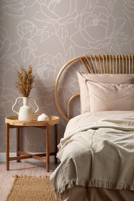 Hovia FL0094NE03W Peony Neutral - mural w minimalistyczne piwonie