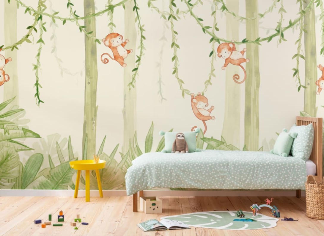 Hovia CH0103GR06W Swing - mural dziecięcy w małpki