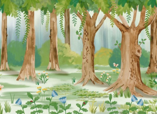 Hovia FO0115MU07W Fuzzlehog Forest - mural dla dzieci w leśny pejzaż