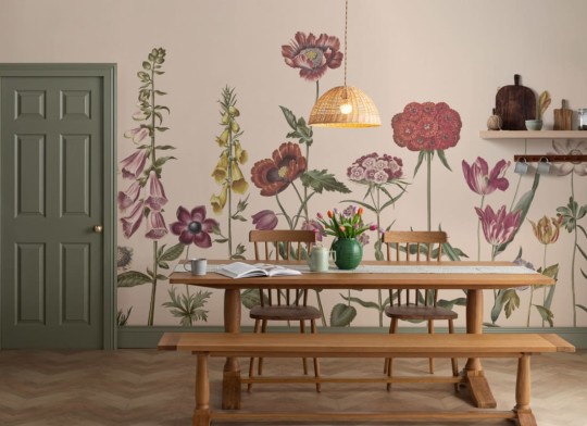 Hovia FL0259MU03W Prairie Beige - mural w polne kwiaty