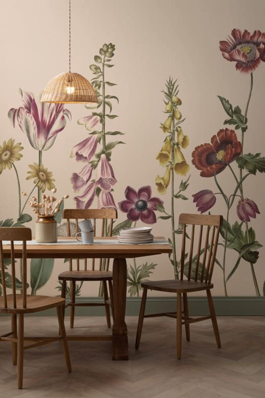 Hovia FL0259MU03W Prairie Beige - mural w polne kwiaty