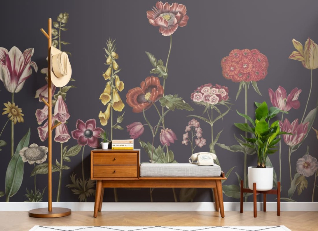 Hovia FL0260DA03W Prairie Dark - mural w polne kwiaty