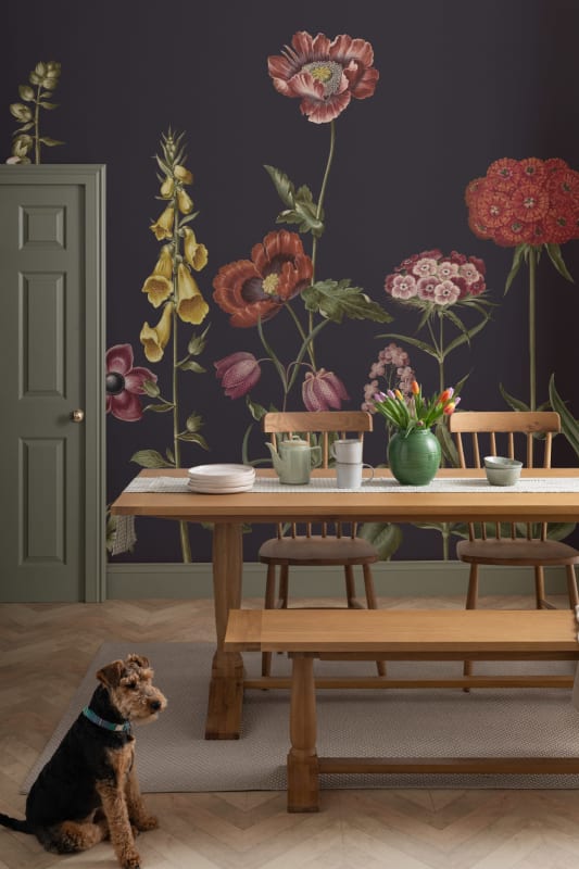 Hovia FL0260DA03W Prairie Dark - mural w polne kwiaty