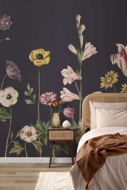 Hovia FL0260DA03W Prairie Dark - mural w polne kwiaty