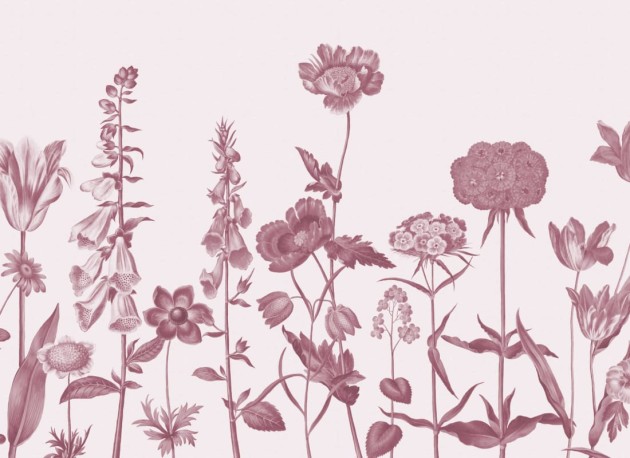 Hovia FL0262PI03W Prairie Pink - mural w polne kwiaty