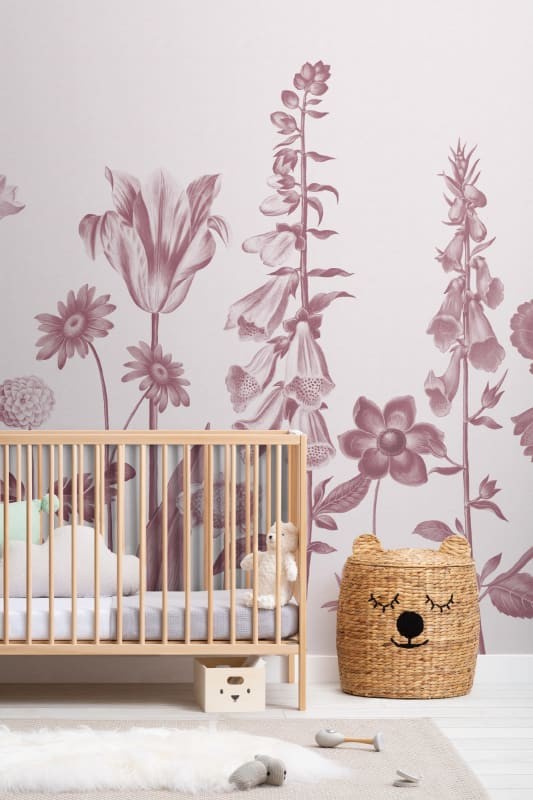 Hovia FL0262PI03W Prairie Pink - mural w polne kwiaty