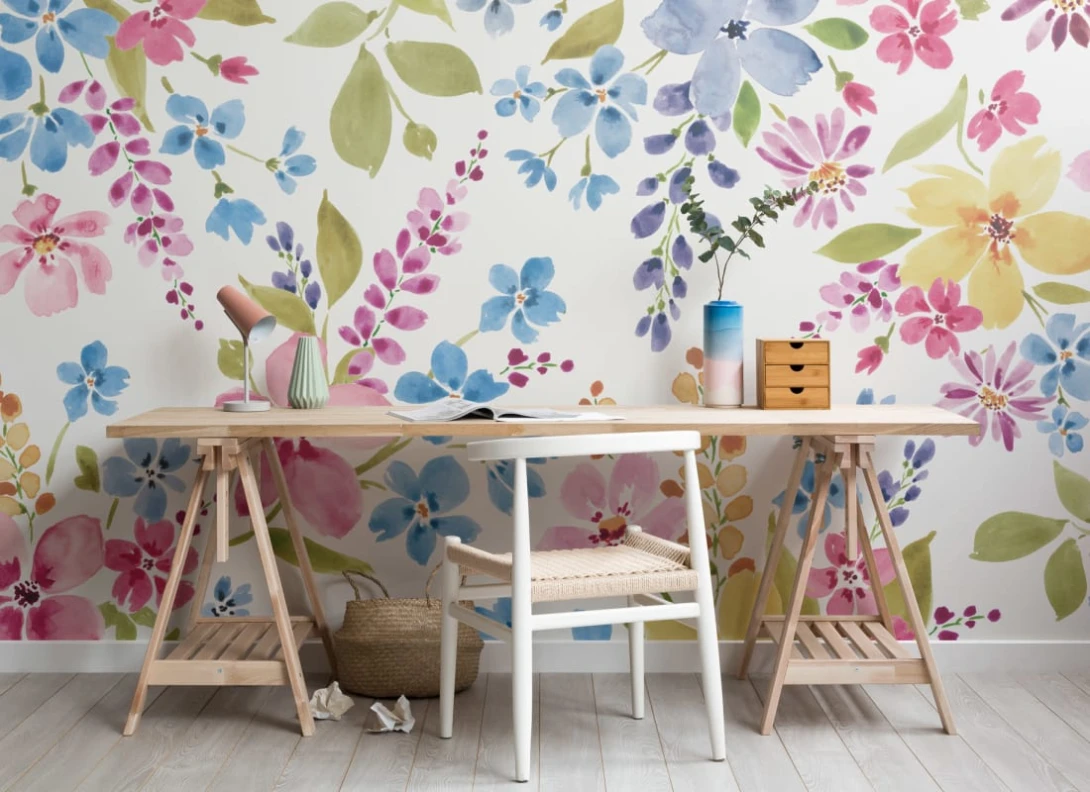 Hovia FL0138MU07W Blooming - mural w akwarelowe kwiaty