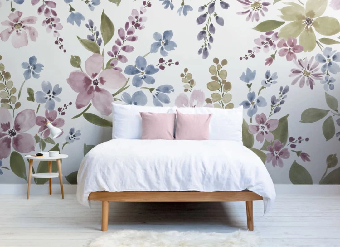 Hovia FL0139MU07W Blooming Purple - mural w akwarelowe kwiaty