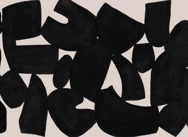 Hovia AB0444BL03W Wabi Black - mural w abstrakcyjne kształty