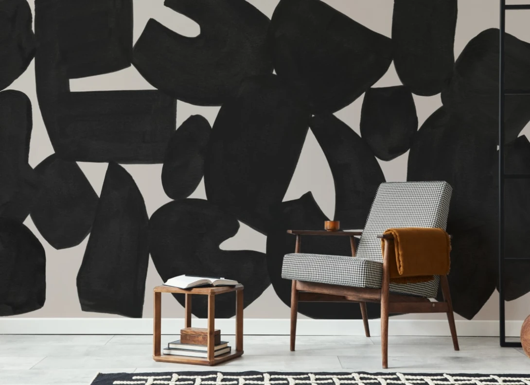 Hovia AB0444BL03W Wabi Black - mural w abstrakcyjne kształty