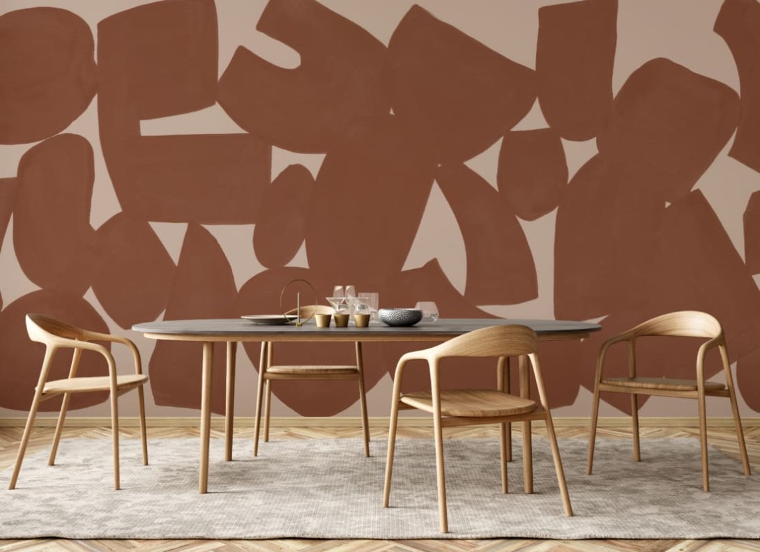 Hovia AB0445OR03W Wabi Terracotta - mural w abstrakcyjne kształty