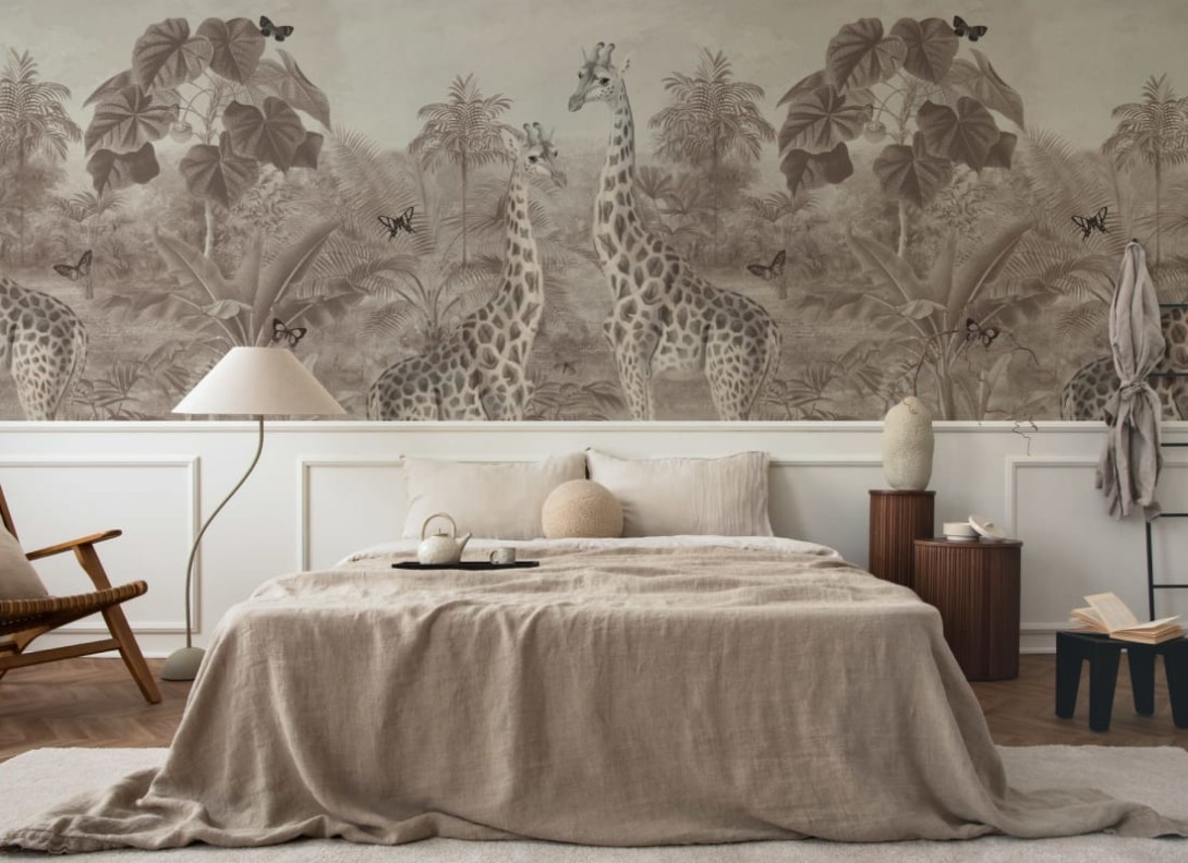 Hovia AN0231BE07W Giraffa Beige - mural w żyrafy