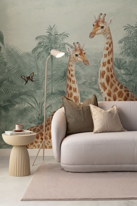 Hovia AN0232GR07W Giraffa Green - mural w żyrafy