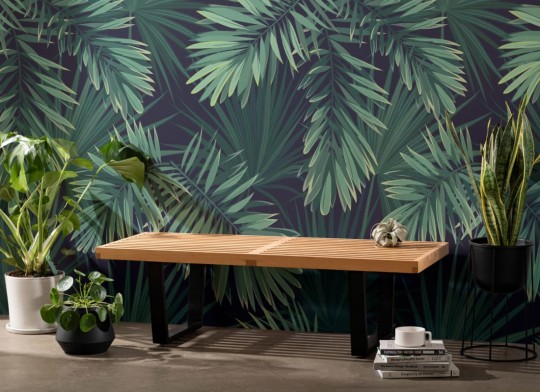 Hovia TR0001GR30W Branch - mural w duże tropikalne liście