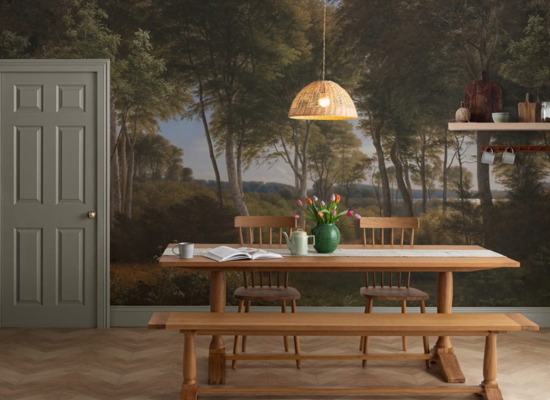 Hovia FO0368GR04W Delhoved Forest Dark - mural w leśny pejzaż