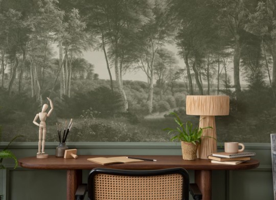 Hovia FO0372GR04W Delhoved Forest Green - mural w leśny pejzaż