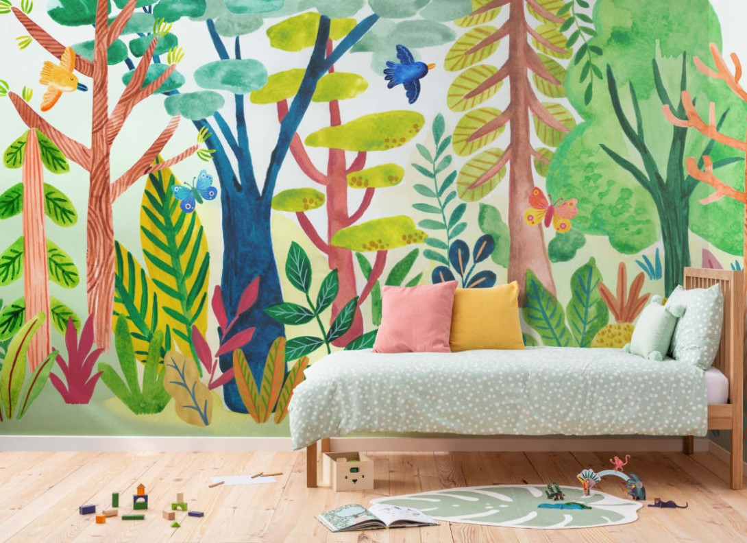 Hovia CH0216MU07W Funky Forest - mural dziecięcy w leśny pejzaż